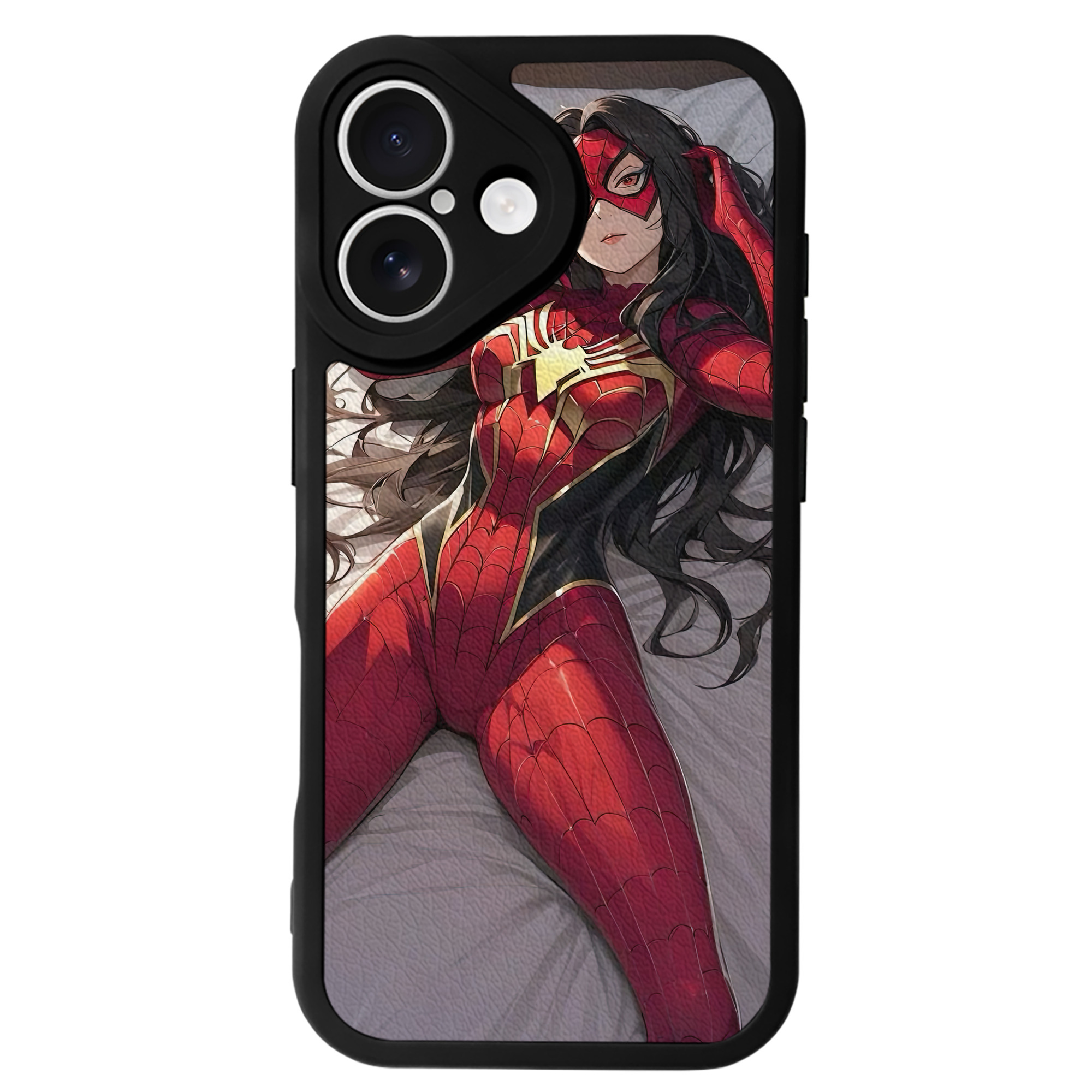 （画像用） Spider Man スパイダーマン 【iPhone 16シリーズ対応】シリコンスマホケース（レザー調） 材質：シリコン